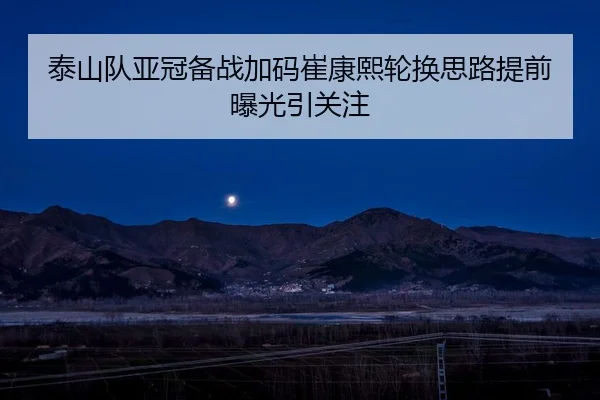 泰山队亚冠备战加码崔康熙轮换思路提前曝光引关注（leyu）